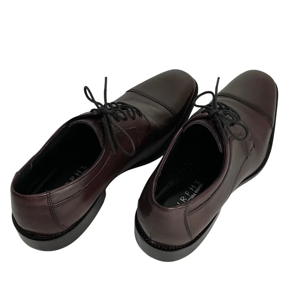 J Murphy Cap Toe Oxford Dress Shoes Mens 11M‎ Burgundy Leather Formal Luxury